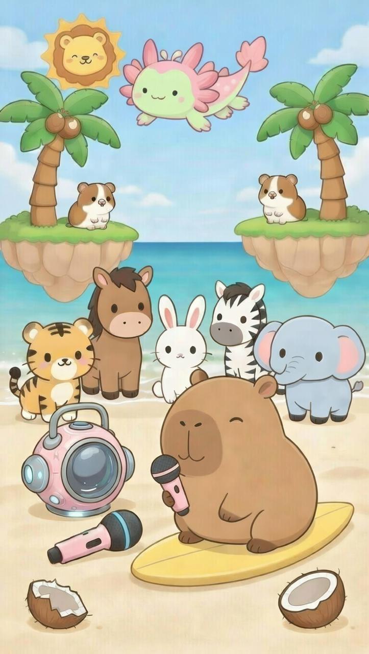 Koppy and friends on the beach